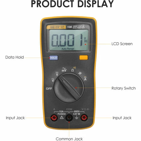 FLUKE 6000 Zahlt Mini-Palm-Multimeter Digitalmultimeter-Handvoltmeter Tragbares Amperemeter-Spannungsmessgerat Universalmessgerat Messung der AC / DC-Spannung AC / DC-Stromwiderstand Kapazitatskontinuitat,Orange FLUKE 6000 Zahlt Mini-Palm-Multimeter Digitalmultimeter-Handvoltmeter Tragbares Amperemeter-Spannungsmessgerat Universalmessgerat Messung Der AC / DC-Spannung AC / DC-Stromwiderstand Kapazitatskontinuitat,Orange -FLUKE Shop 33166408 3