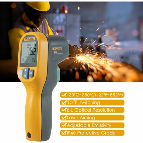 FLUKE 59E Infrarot-Thermometer Mini-IR-Thermometer Digitaler Handtemperatur-Tester 8: 1 Laserthermometer-Pistole Digitales IR-Temperaturmessgerat -30 ~ 350 ° C (-22 ~ 662 ° F),Orange + Grau FLUKE 59E Infrarot-Thermometer Mini-IR-Thermometer Digitaler Handtemperatur-Tester 8: 1 Laserthermometer-Pistole Digitales IR-Temperaturmessgerat -30 ~ 350 ° C (-22 ~ 662 ° F),Orange + Grau -FLUKE Shop 33196655 4