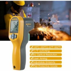 FLUKE 59E Infrarot-Thermometer Mini-IR-Thermometer Digitaler Handheld-Temperaturtester 8:1 Laser-Thermometer-Pistole Digitale IR-Temperaturanzeige -30~350°C (-22~662°F),Orange & Gray 3 FLUKE 59E Infrarot-Thermometer Mini-IR-Thermometer Digitaler Handheld-Temperaturtester 8:1 Laser-Thermometer-Pistole Digitale IR-Temperaturanzeige -30~350°C (-22~662°F),Orange & Gray -FLUKE Shop 36575638 4