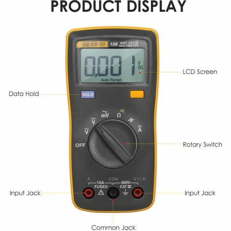 FLUKE 6000 Counts Mini Handheld Multimeter Digitalmultimeter Handheld Voltmeter Tragbares Amperemeter Spannungsmesser Universalmeter Messung von AC/DC Spannung AC/DC Strom Widerstand Kapazität Kontinuität,Orange FLUKE 6000 Counts Mini Handheld Multimeter Digitalmultimeter Handheld Voltmeter Tragbares Amperemeter Spannungsmesser Universalmeter Messung Von AC/DC Spannung AC/DC Strom Widerstand Kapazität Kontinuität,Orange -FLUKE Shop 36575708 3